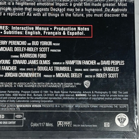 Blade Runner The Directors Cut DVD Movie Harrison Ford New Factory Sealed New - Picture 13 of 13